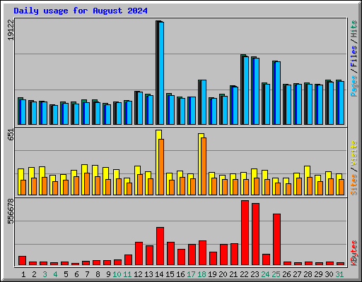 Daily usage for August 2024