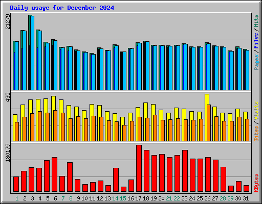 Daily usage for December 2024