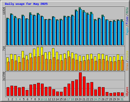Daily usage for May 2025