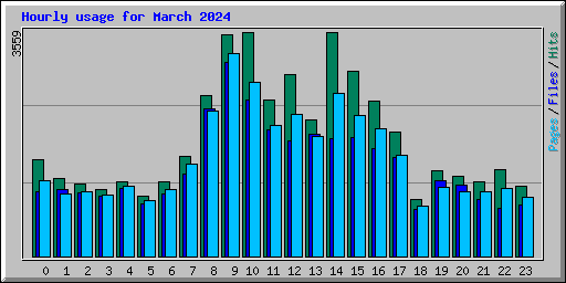 Hourly usage for March 2024